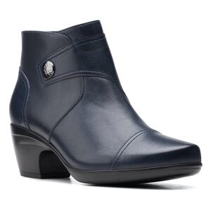Clarks Emily Calle black leather heeled ankle boots size 7.5